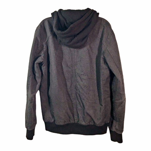 Men's *Black FOX Racing Hoodie Jean Jacket (size M) - Picture 2 of 9